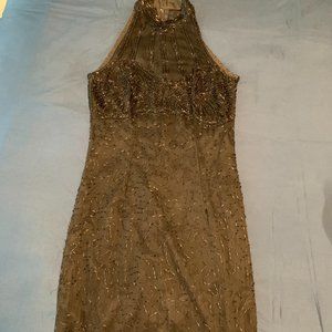 BLACK - BEADED - LONG - GOWN